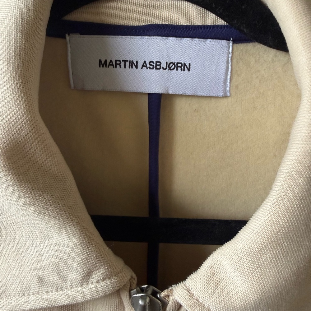 Martin Asbjørn Adam Zip Jacket Cream & Navy Track Jacket Size L | Never Worn | - Picture 5 of 9